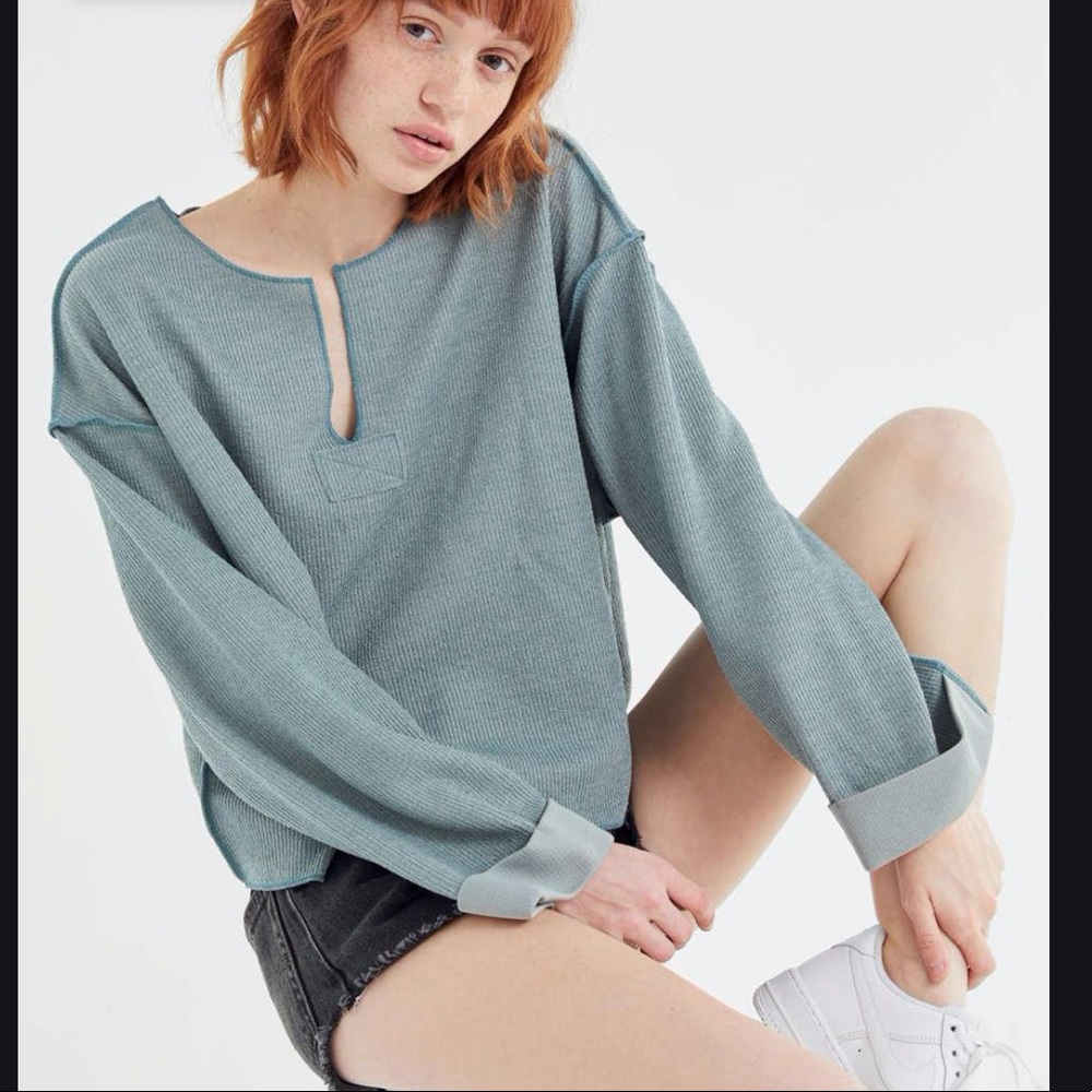 UO Jax inside out notch neck top